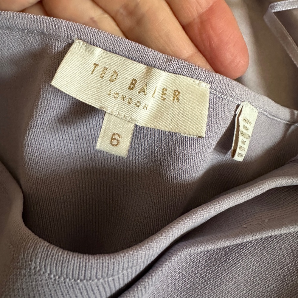 Ted Baker Ivena Mixed MediaOne-Shoulder Dress,TB6=USA14,new,Lilac,viscose blend - Picture 6 of 10